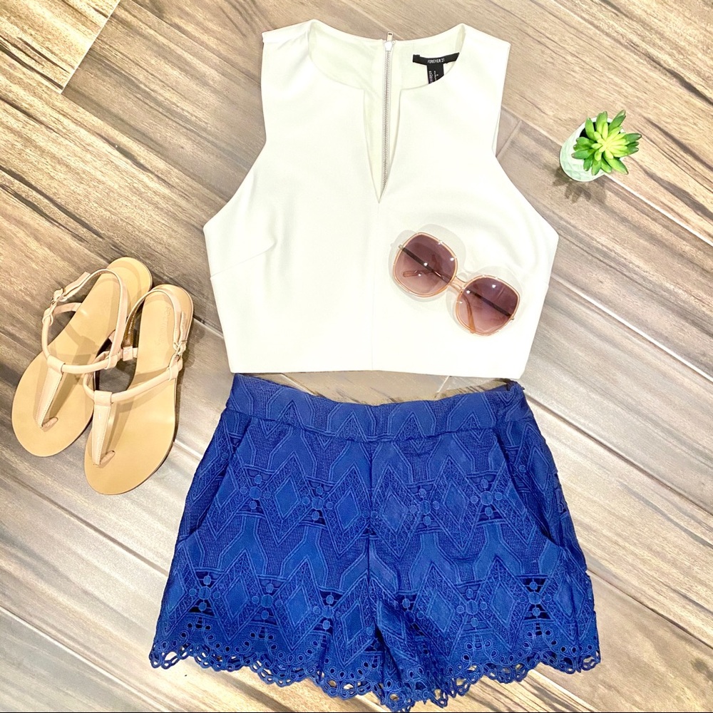 White Sleeveless Crop Top